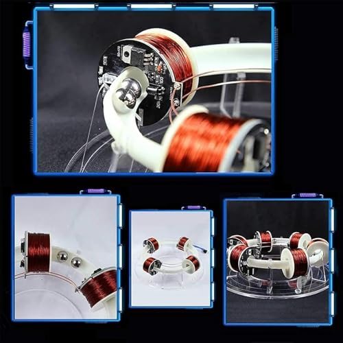 6 Coils Ring Electromagnetic Accelerator, Brushless Motor Cyclotron Model with 940nm Independent Circuit Board, 23cm Circular Track and Copper Coil, Quick Response for Lab - Image 3