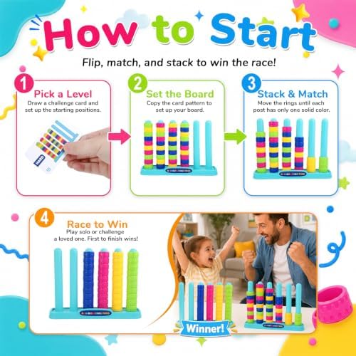 Color Challenge Game, 2 Pack Color Sorting Puzzle Game for Family Night - Image 2