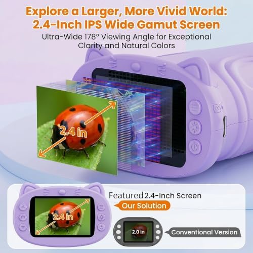 Kids Microscope, 4K 1000X, 2.4" Screen, STEM Toy Ages 4-8, Violet - Image 4