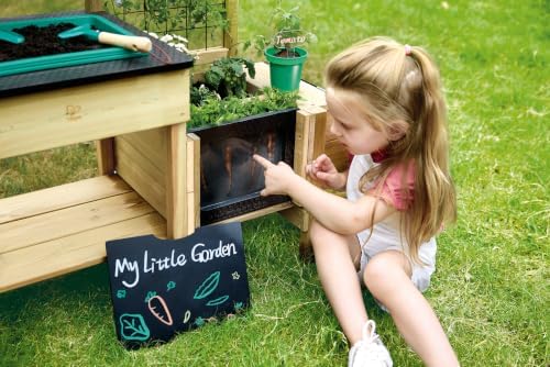 Hape Kids Wooden Potting Table and Gardening Station with Real Planting Tools, Built-in Chalkboard and Measurement Scale, STEM Nature Toy for Kids Ages 3+ - Image 3