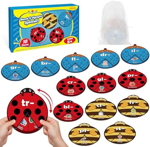 Kasfalci Blends & Digraphs Cards, Phonics Games,Speech Therapy Toys for Toddlers Kids,Learn to Read, Spelling Reading Learning Sight Words Games,Kindergarten Preschool Learning Activities Educational by Kasfalci