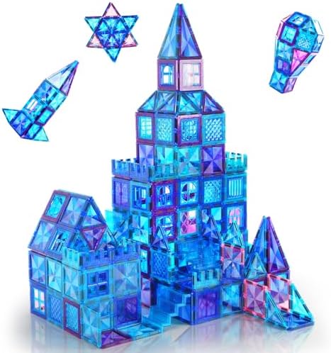 AFUNX Diamond Magnetic Tiles,116PCS Sturdy-Build STEM Toys for Kids by AFUNX