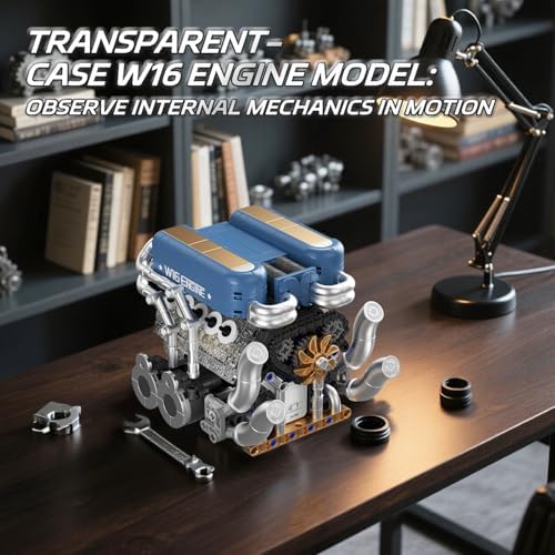 W16 Engine Building Kit, Mechanical STEM Model Compatible with Lego for Kid - Image 5