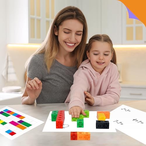 SpriteGru 200PCS Math Linking Cubes, Connecting and Counting Snap Blocks for Early Learning, Educational Toy for Preschool, Kindergarten, Homeschool - Image 6