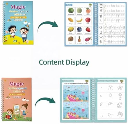 Grooved Writing Practice Books for Kids, 4pk Handwriting Kit, Ages 3-8 - Image 6