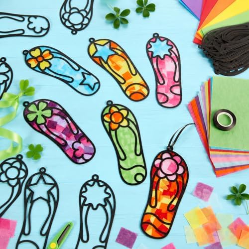 Qyeahkj 36Set Flip Flops Suncatchers Crafts Kit for Kids - Image 4
