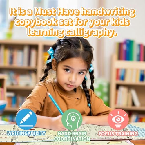 Grooved Writing Books for Kids, Magic Practice Copybook, Reusable Handwriting Practice Book Kit for Kids Age 3-8 ​Calligraphy, 7.8in×5.5in - Image 5