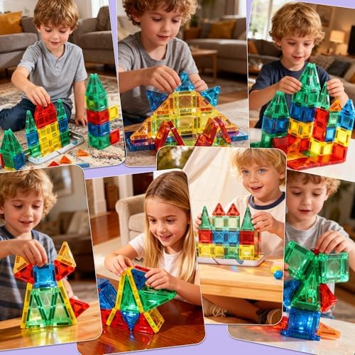 Mruikeny Mini Magnetic Tiles Travel Toddler Toys - Image 6