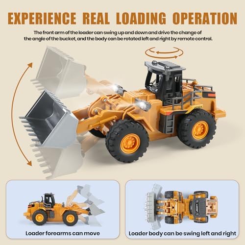 Dwi Dowellin Rc excavators,Remote Control Front Loader,Construction Vehicle for Boys Ages 3-12, Gift for Birthday Christmas - Image 4