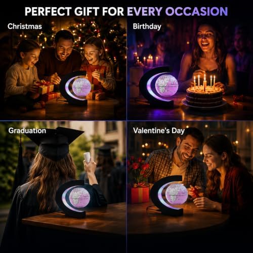 Magnetic Levitation Rotating World Globe with LED Light and Touch Control - Image 7