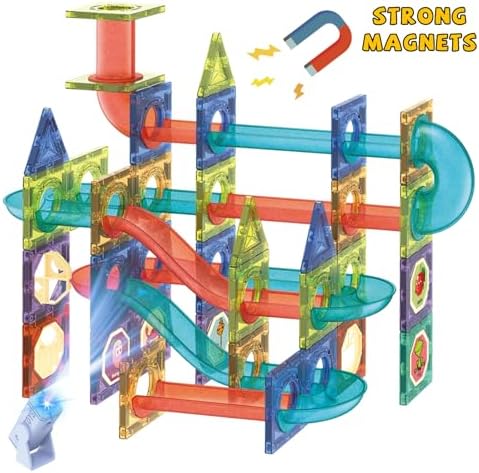 Contixo STEM Building Toys - 110 pcs Marble 3D Magnetic Run Tiles Learning Stacking Educational Building Blocks Set, Creativity Beyond Imagination, Inspirational, Recreational Toy for Kids - Image 3