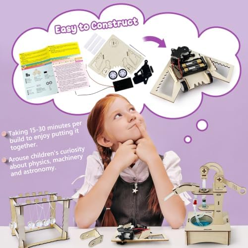 UNGLINGA STEM Science Kits for Kids Age 8-14, Physic Wood Craft Building - Image 5