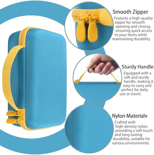 co2CREA Storage Case for 3D Printing Pen Set, Blue Case + Yellow Zipper - Image 5