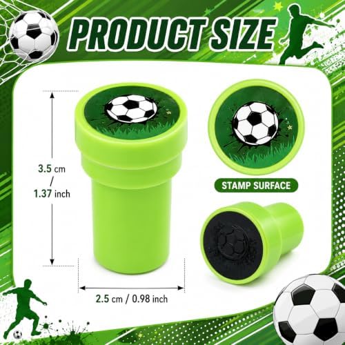 Cinrobiye 24 Pcs Soccer Sports Stampers for Kids, Pre-Inked Football Party Favor Set, Sports Birthday Party Supplies, Classroom Rewards, Goody Bags, Piñata Fillers - Image 2