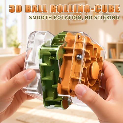 3 Layer 2-in-1 3D Rolling Ball Fidget Spinner, 3D Brain Teaser Puzzle Game, Education Sensory Toys Birthday Gift for Kids Adults 4 5 6 7 8 Years Old Boys Girls - Image 3