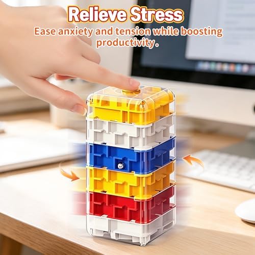 2-in-1 Fidget Spinner Maze Cube 3D Puzzle Brain Teaser 7 Level - Image 3