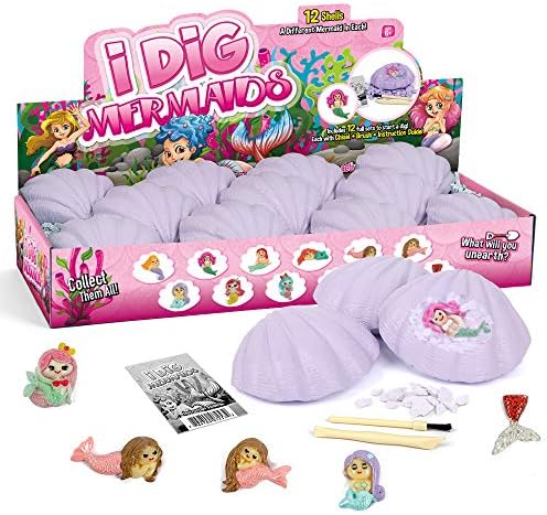 Byncceh Gamerside Mermaid Craft Digging Toys for Kids - Premium Excavation Kit, Magical Treasure Hunt Kit with 12 Set, Mermaid Toys for Girls Party Decoration Birthday Gift Ages 6-12 by Gamerside