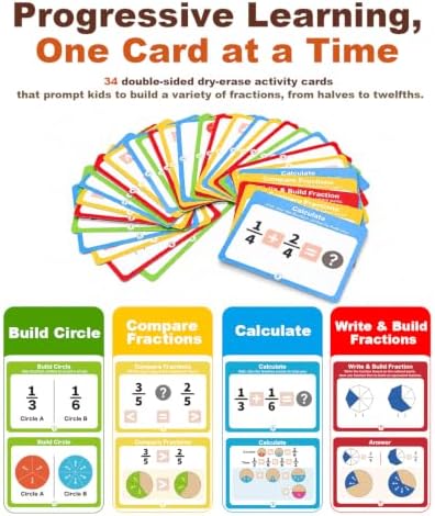 Fraction Manipulatives Set, Fraction Wooden Tiles & Fraction Circles Set - Image 2