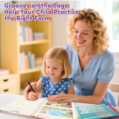 Elover Magic Grooved Writing Practice for Kid-Grooved Handwriting Practice for Kid 5-7 8-10- Magic Copybooks for KidsAges 3-5 Toys for Ages 5-7 Preschool Learning Activities (5 Book) - Image 7