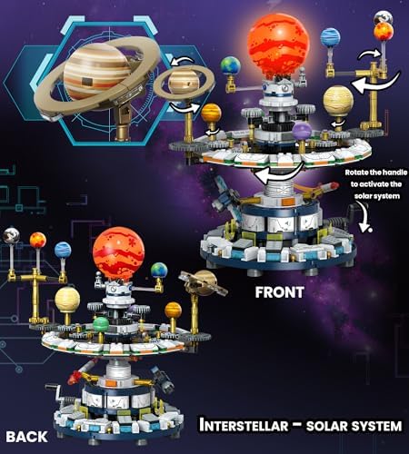 Rotatable Solar System Building Set, Space Exploration Building Blocks Set, Solar System Toys for Birthday for Teens Ages 12-14+ (963pcs) - Image 3