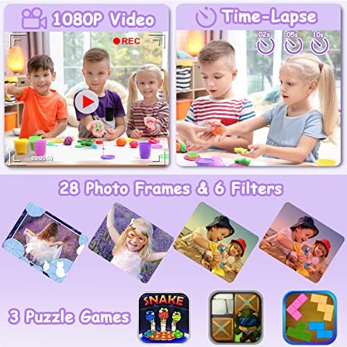 DEKER Kids Waterproof Camera, Underwater HD Digital Camcorder, Purple - Image 4