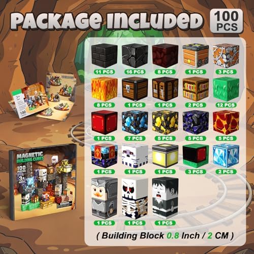 Magnetic Blocks, 100PCS Building Cubes, Boys Kids Gifts Toys - Image 2