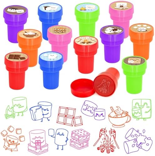Cinrobiye 24 Pcs Marshmallow Stampers Party Favor Set, Cute Sweet Treat Stamps for Kids Birthday Party, Classroom Rewards, Carnival Prizes, Goody Bag Fillers, Dessert Themed Party Supplies by Cinrobiye