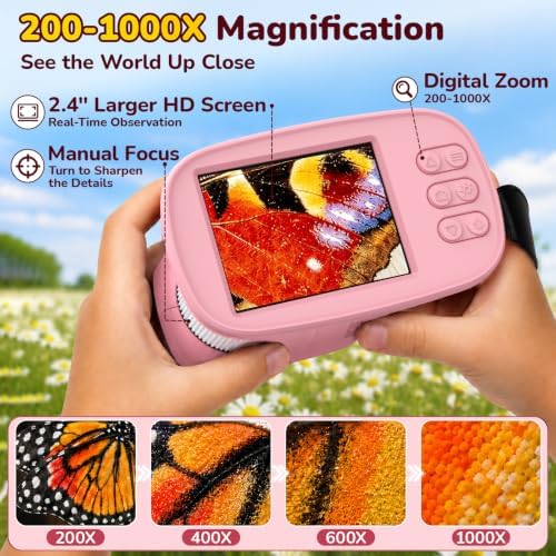 1000X Handheld Digital Microscope for Kids: Includes 32GB Card & EVA Case - Image 2