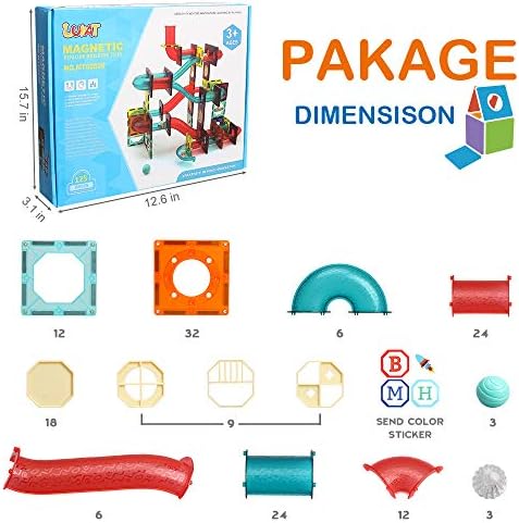 Magnetic Tiles,125 Piece Pipe Magnetic Blocks for Toddlers, 3D Clear Magnets Toys, STEM Toy Children Magnetic Tiles Building Set for Kids Boys Girls Age 3 4 5 6 Year Old 3 - Image 6