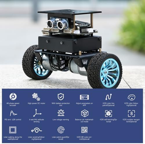 Yahboom STM32 2wd Self-Balancing Robot,Two-Wheeled Intelligent Robot Chassis Kit,PID Obstacle Avoidance Encoder Motor (Standard Kit) - Image 6