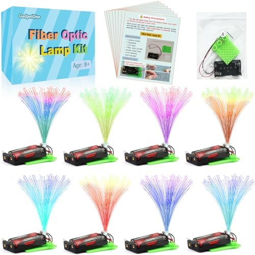 8 STEM Craft Kits for Kids, Bulk Crafts Science Experiments, Simple Circuits Fiber Optic Light Kit, Girls Engineering Building Projects Activities STEM Toys, Class Educational Learning by Unknown