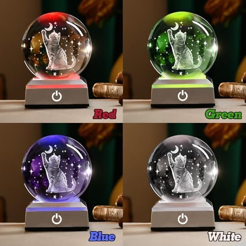 Cat Crystal Ball Lover Gifts for Women 80mm Cat Themed Gifts for Daughter - Image 6