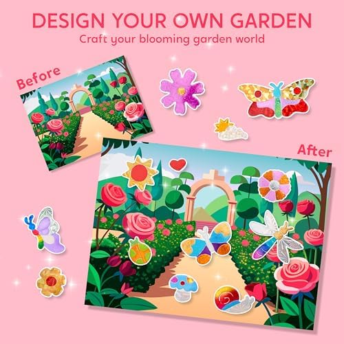 Klever Kits Foil Art Kit for Kids - Arts & Crafts Supplies, Mess Free Coloring, Flowers & Butterflies Foil Foam Stickers, Creative Travel Toys, Birthday Gifts for Boys & Girls Ages 4 and Up - Image 4