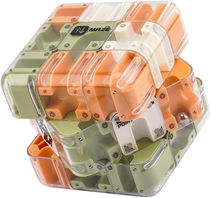 Large 3D Labyrinth Cube Puzzle, 3D Magic Cube Maze Ball Puzzle, Spatial Awareness Brain Training Toy for Stress Relief & Logic Development, Educational Focus Game Gift for Adults Teens by Unknown