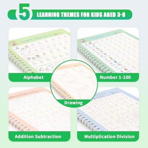 BYFWH Reusable Magic Grooved Handwriting Copybook for Kids Ages 3-8 - Image 3