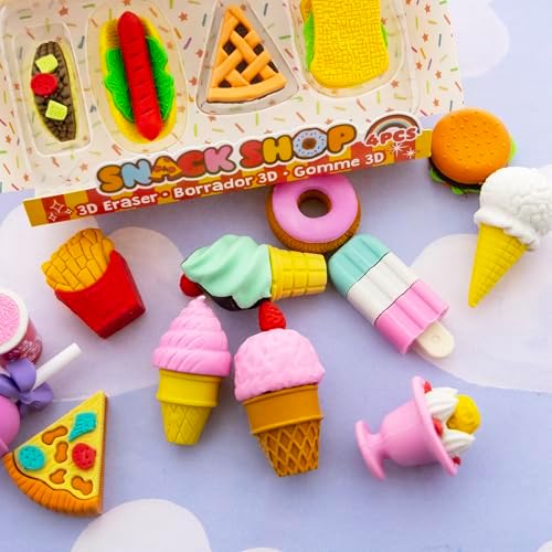 BAZIC Products Snack Shop 3D Puzzle Erasers, Non-Toxic, 4-Set - Image 7