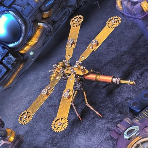3D Metal Puzzles Model Kits for Adults - Build Dragonfly Hobby Kits for Men - Arts and Crafts Cool Things for Father Gifts for Birthday Ideas (Mechanical Dragonfly C) - Image 5