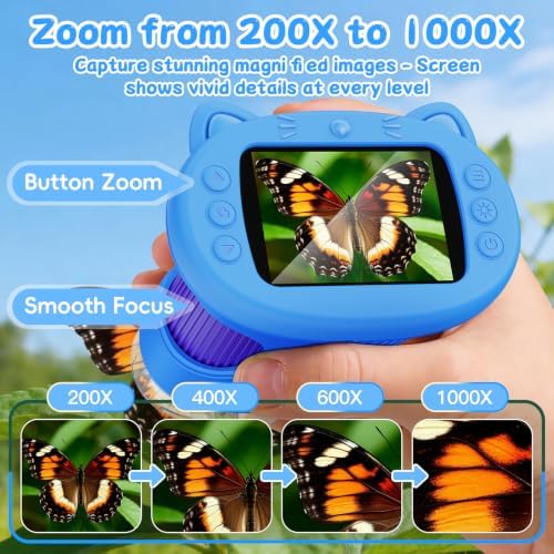 1000X Handheld Digital Microscope for Kids with 4K 2.4" IPS Screen - Image 2