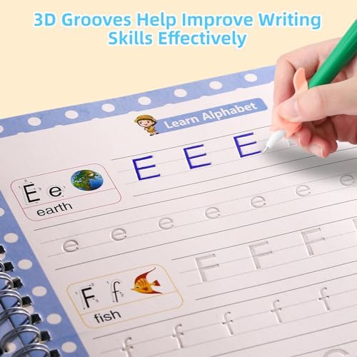 LUCKFUTURE Large Grooved Writing Practice Books for Kids 3-8 - Image 3