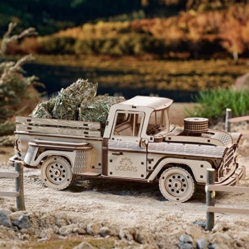 UGEARS Wooden 3D Puzzles for Adults - Pickup Lumberjack Model Car Kits 3D Puzzle Adult Crafts - Mechanical Wooden Model Kits for Adults Retro Chevrolet 3100 Inspired - Image 6