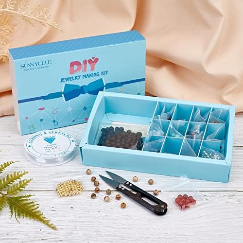 SUNNYCLUE 1 Box Solar System Planet Bead Natural Gemstone Beads 6mm Bulk Multilayer Beading Bracelet Making Kit Lava Rock Loose for Jewelry Making Universe Galaxy Sewing Scissors - Image 7