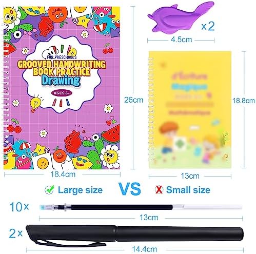 Magic Practice Copybook, Reusable Writing Practice Book, for Preschool Kids Age 3-8 ​Calligraphy (4 Books with Pens) - Image 2