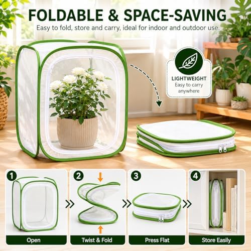Insect & Butterfly Habitat Cage, Portable Pop-Up Terrarium with Mesh Sides, Bug Catching & Observation Enclosure for Caterpillars, Small Insects, Outdoor & Classroom Use, 12.0 Inches Tall - Image 3