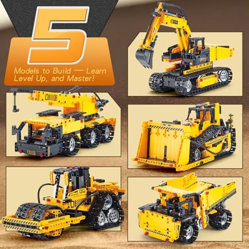 5 in 1 RC Excavator Sets Construction Vehicle Building Toy for Boys - Image 3