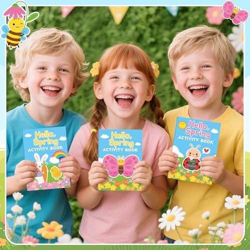 Spring Activity Books for Kids - 24Pcs Hello Spring Mini Games Coloring Book Set Bulk Insect Floral Mazes Word Search Word Scramble Games for Valentine Spring Easter Holiday Party Goodie Bag Stuffers - Image 6