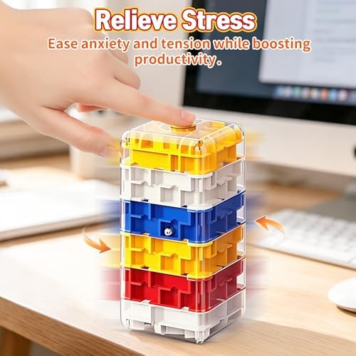 2-in-1 Fidget Spinner Maze Cube 3D Puzzle Brain Teaser 6 Level - Image 3