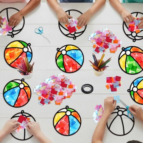 Qyeahkj 36Set Beach Balls Suncatchers Crafts Kit for Kids - Image 5