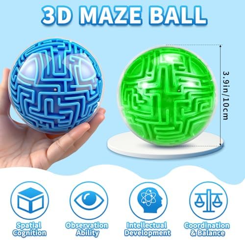 2 Pack 3D Maze Ball - Brain Teaser Puzzles Games Toys for Kids 9-12 Years - Image 2