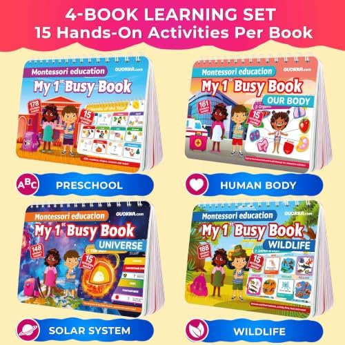 Montessori Busy Book for Kids Ages 4-8 - 4 Velcro Toddler Busy Book 3-5 - Image 2