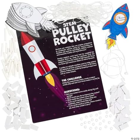Fun Express Stem Rocket Pulley Craft Kit - 12 Pieces by FunExpress